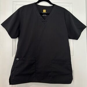 WonderWink WonderWork M Black V-Neck Scrub Top